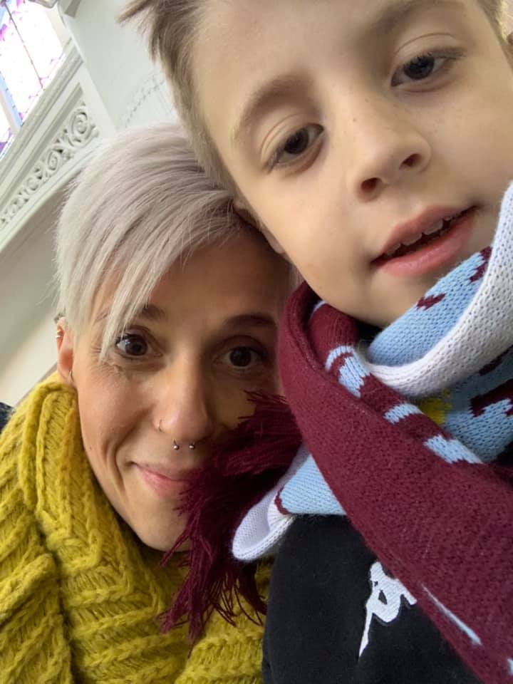 Lisa Lockley with her son, Elijah, who is being shielded from the coronavirus as he recovers from a liver transplant.