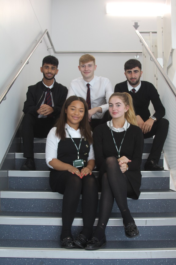 Plantsbrook School Sixth Form students Arjun Phull, 16, Jamie Tubb, 18, Havan Howrami, 18, Aaliyah Bent, 17 and Caitlin Plant, 17.