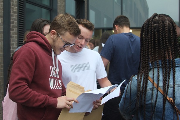 Students collect the Plantsbrook School GCSEs 2022.