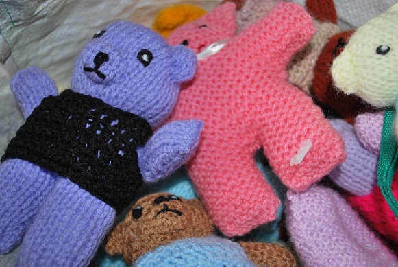 The Reading Buddies were knitted by volunteers.