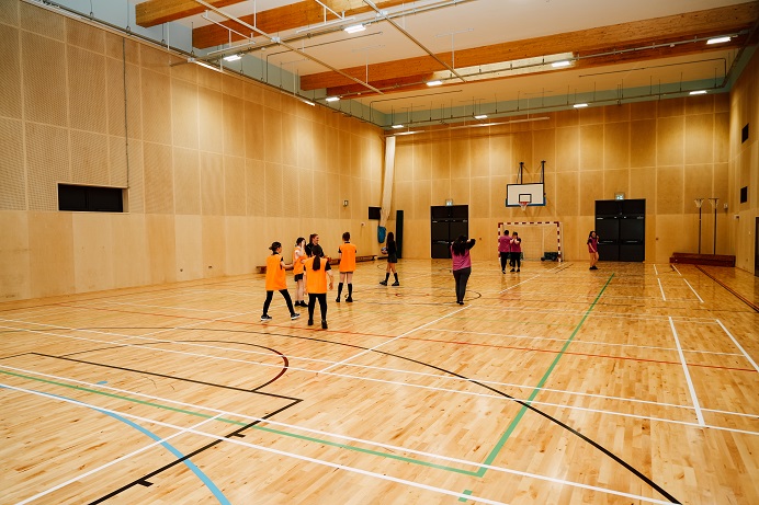 The school’s sports hall.