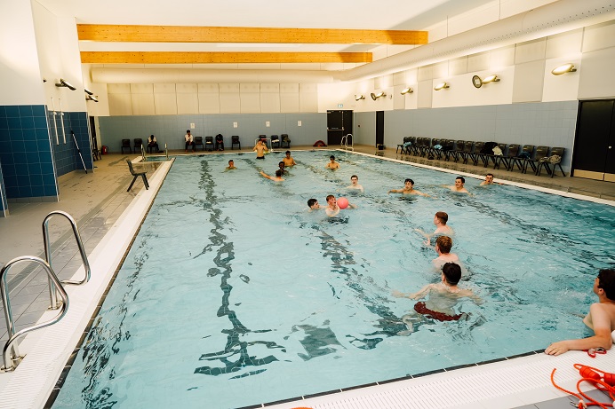 Students also benefit from a swimming pool at the school.