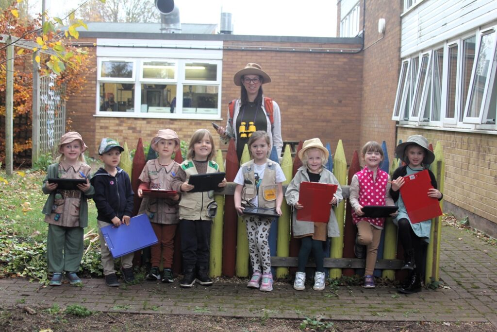 Reception students dressed up as explorers.