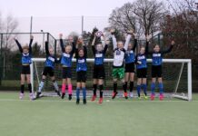 First ATLP girls’ soccer tournament kicks off The talented soccer stars of St. Michael's Primary School, in Lichfield, lift to shield as winners of the tournament.