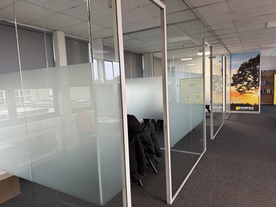 The star feature of the revamped Fairfax Academy library are new university-style glass study pods.