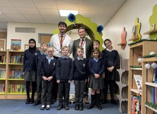 New Scotch Orchard Head of School reaches out to the community New Scotch Orchard Head of School reaches out to the community: Scotch Orchard’s new Assistant Head Alfie Eke and Head of School James Chapman with some of the students.