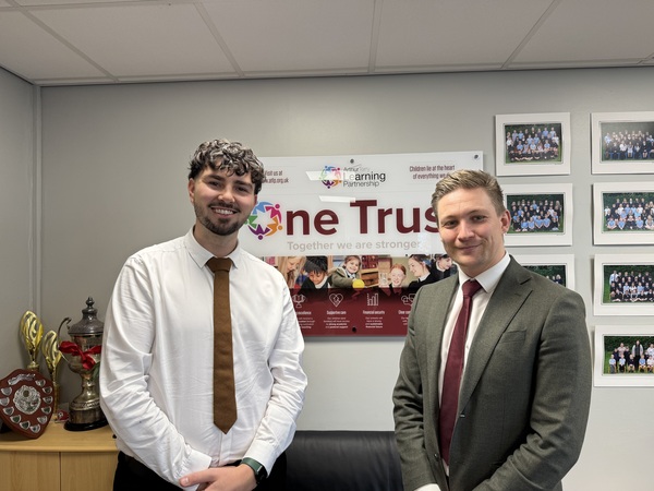 New Scotch Orchard Head of School reaches out to community: Scotch Orchard’s new Assistant Head Alfie Eke and Head of School James Chapman with some of the students.