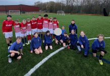 St Chad’s soccer stars triumph in cross-school tournament ATLP Schools Soccer tournament: The teams from Lichfield’s St Chad’s CE Primary School and Tamworth’s William MacGregor Primary School line up before the final.