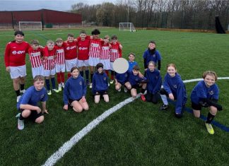 St Chad’s soccer stars triumph in cross-school tournament ATLP Schools Soccer tournament: The teams from Lichfield’s St Chad’s CE Primary School and Tamworth’s William MacGregor Primary School line up before the final.